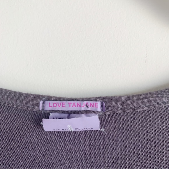 LOVE TANJANE Elbow Sleeve Tie Dye Dress Knee Length Hand Dyed Purple Size Small - Picture 7 of 8